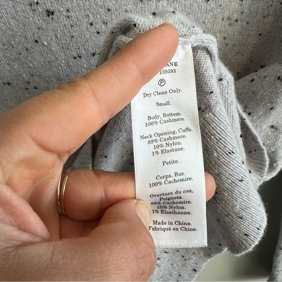 Everlane The 100% Cashmere Crew Neck Speckled Sweater Size Small - Picture 5 of 9